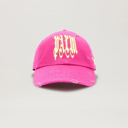 Palm Angels Pink Gothic Logo Cap Palm Angels Pink Gothic Logo Cap
