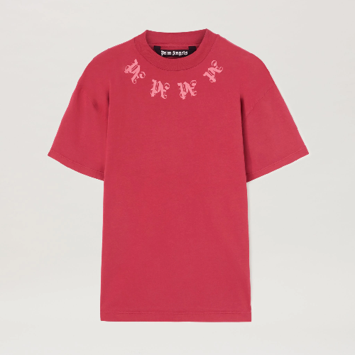 Palm Angels Statement Monogram Pink Tee Palm Angels Statement Monogram Pink Tee